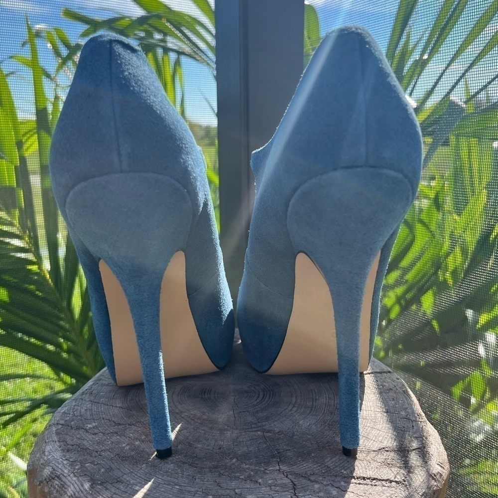 Steve Madden Blue Open Toe Heels - Picture 7 of 13